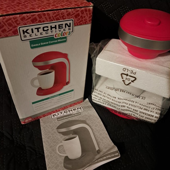 NEW Red Kitchen Selectives Colors Single Serve Coffee Maker RED - Picture 3 of 7